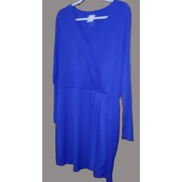 Nine West Long Sleeve Ribbed Dress with Faux Wrap Design Size 2XL - Picture 1 of 8